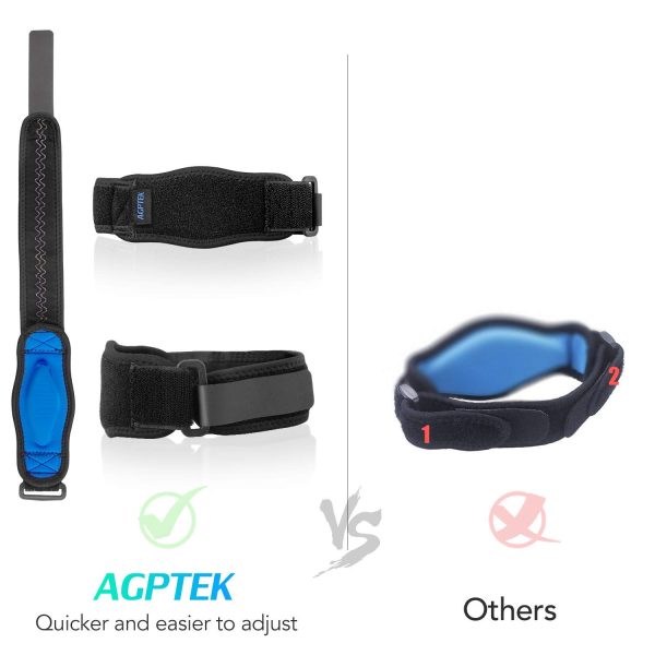 AGPTEK 2 x Cinta de Codo Tenista, Coderas de Golfista Ajustable y Antideslizante con Almohadilla EVA para Tenis, Golf, Levantamiento de Pesas, Cricket, Canotaje, Unisex - Imagen 7