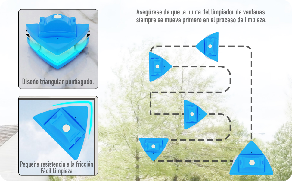 Baffect Inicio lateral doble magn??tico ventana limpiador tanto de cristal lado