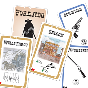 Bang!, Oeste, Edge Entertainment, Asmodee, juego de mesa, dados, cartas