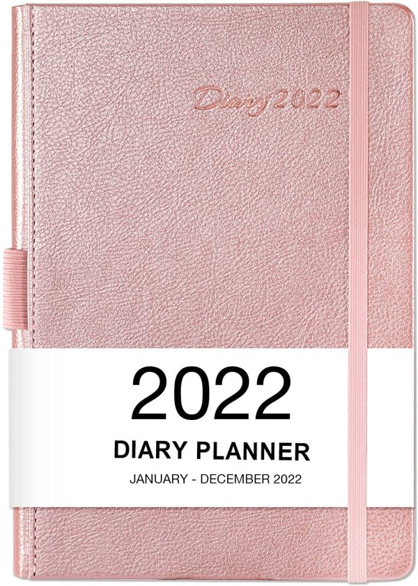 Agenda 2022 Dia por Pagina, de enero a diciembre de 2022, una p??gina por d??a, intervalo horario, de 7 a 19 horas, tapa dura, 21 x 14,8 cm - Imagen 2