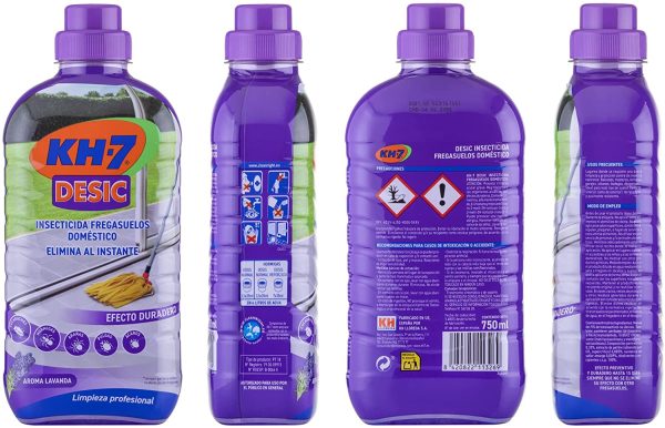 KH-7 Desic Insecticida Fregasuelos, Elimina y Protege tu hogar contra todo tipo de insectos rastreros, Con Aroma Lavanda - Paquete de 2 x 750ml (Total: 1.5 L) - Imagen 7