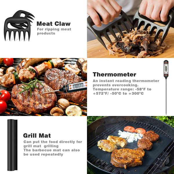 AISITIN Utensilios Barbacoa Accesorios Barbacoa 25 Piezas Kit Barbacoa Set Acero Inoxidable para Regalos Hombre Camping Barbacoa - Imagen 3