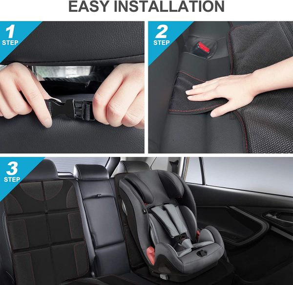 Anykuu Protector de Asiento de Coche Protector de Cojín de Asiento de Niño Impermeable Antiincrustante Antiarañazos y Antideslizante Funda de Asiento de Coche con Bolsa de Almacenamiento - Imagen 9