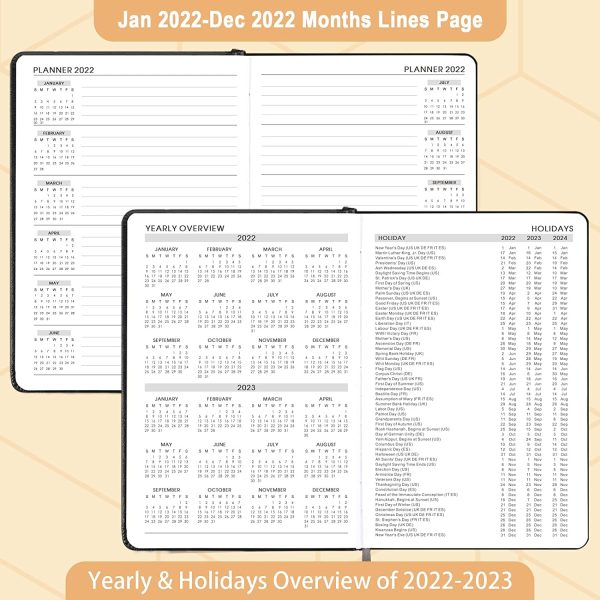 Agenda 2022 Dia por Pagina, de enero a diciembre de 2022, una p??gina por d??a, intervalo horario, de 7 a 19 horas, tapa dura, 21 x 14,8 cm en Ingl??s