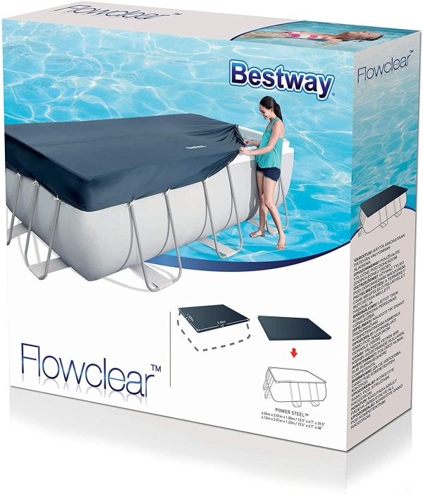 Bestway 58232 - Cubierta para piscina de estructura splash 404 ?? 201 cm / 412 ?? 201 cm, medidas de cobertor 3.96 m x 1.85 m - Imagen 2