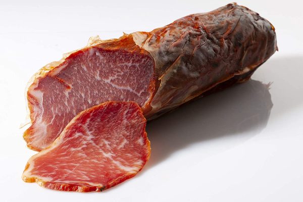 aBeiou. LOMO IBERICO DE BELLOTA 50% RAZA IBERICA. CERTIFICADO garantia Hycer. Curado artesanalmente en Guijuelo (Salamanca) Embutidos Ibericos de Bellota. Envasado al vacio. Pieza 450grs aprox. - Imagen 7