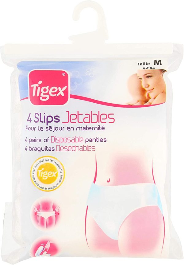 Tigex 80800021 - Pack de 4 bragas desechables, talla M, color blanco - Imagen 2