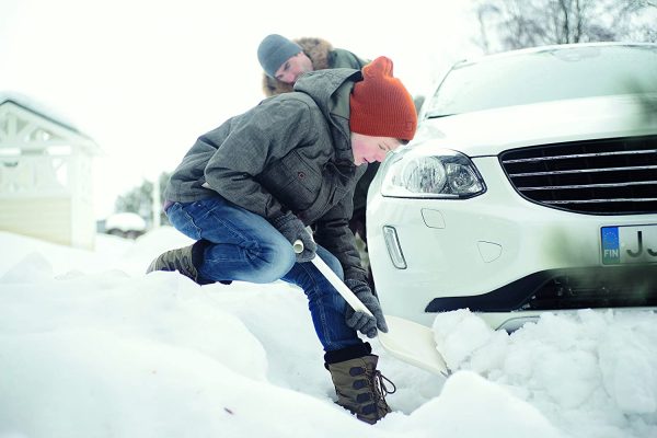 SnowXpert Pala de nieve para el coche, Longitud: 63 cm, Material sintético reforzado con fibra de vidrio con bordes de aluminio, Blanco, 1019347 - Imagen 6