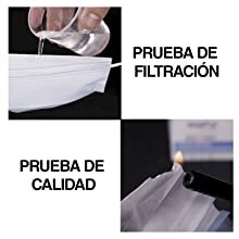 prueba de filtracion mascarilla