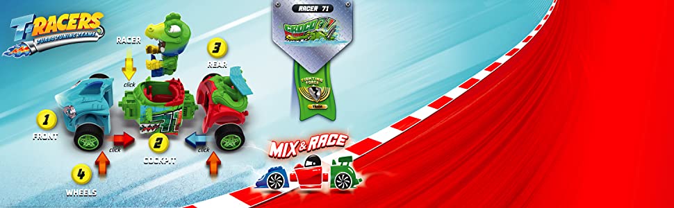 mix and race, wave race, croco, playset, t-racers