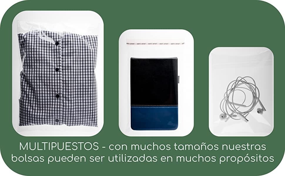 multipuestos bolsas transparentes