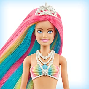 Barbie Dreamtopia Muñeca sirena arcoiris mágico, cambia de color en el agua, regalo para niñas 