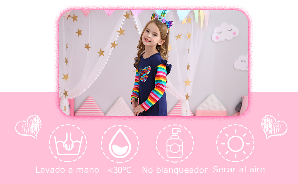 Vestido de niña de falda de algodón para niños VIKITA