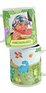 taza personalizada, dinosaurio, taza infantil, personalización, taza divertida