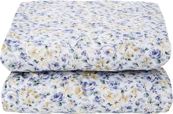 Amazon Basics FTD, S??banas Ajustables, 160 x 200 x 30 cm, Azul Floral