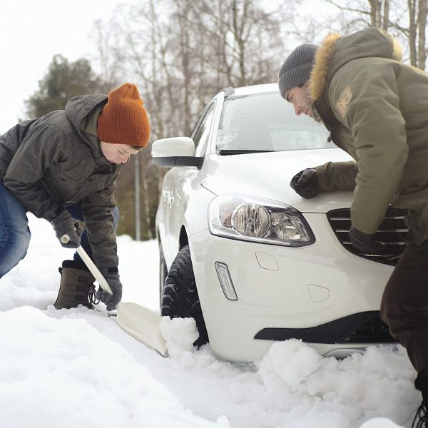 SnowXpert Pala de nieve para el coche, Longitud: 63 cm, Material sintético reforzado con fibra de vidrio con bordes de aluminio, Blanco, 1019347 - Imagen 2