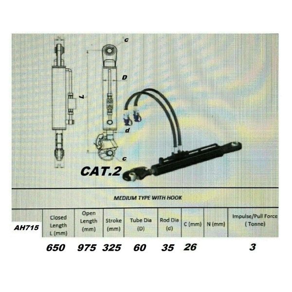 AH715 Tercer punto hidráulico de enganche rápido y cruceta / para adapter atoda tipo de tractores /clindros der Tercer