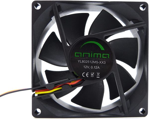 Tacens Anima AF8, Ventilador para PC 8cm, 12v, 12dB, 7 Aspas, 1800 RPM, Negro