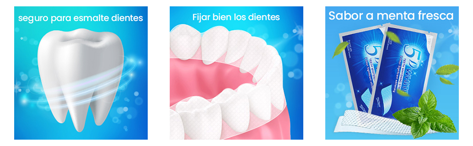  Tiras Blanqueadoras Dientes, Seguro para Esmalte Dental, Blanqueador de Dientes Tiras