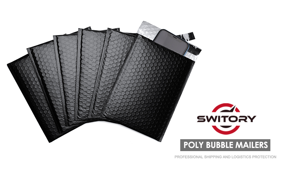 Switory 50 sobres de burbujas A5 de 15,3 x 22,9 cm, color negro