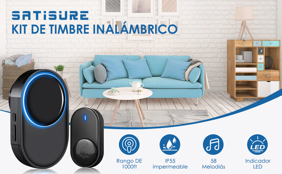  timbre inalámbrico exterior impermeable