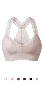 Sujetador Encaje con Relleno Extra??ble Transpirable Bralette