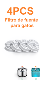 4PCS Filtro de fuente para gatos