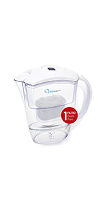 TM Electron TMJAR025BL Jarra filtrante Agua Compatible con Cartuchos, diseño Especial Nevera 2,5L