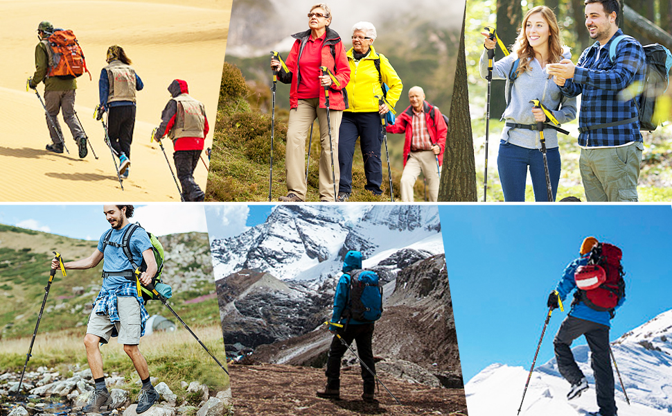 Bastones de trekking con accesorios completos para cada entorno