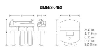 dimensiones 50 bbagua osmosis inversa