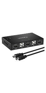 HDMI KVM Switch 2 Puertos,4K@30Hz Conmutador KVM, Interruptor de tecla