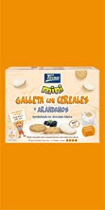 Mini Galleta con Cereales y Ar??ndanos Semiba?ada en Chocolate Blanco