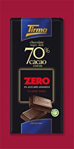 Tirma, Chocolate Negro 70%, Sin Az??cares A?adidos