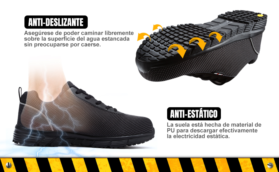 Zapatos de Seguridad Hombre Mujer,Punta de Acero Anti-Deslizante Ultra 