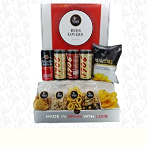 CAJA BEER LOVERS VALELI cerveza frutos secos snacks patatas fritas