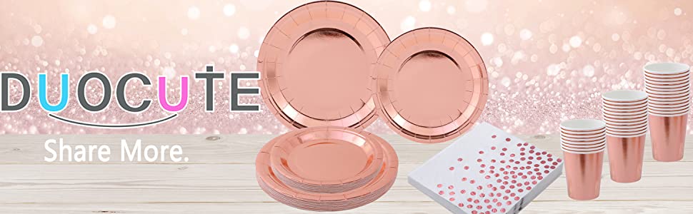 pink and gold party supplies