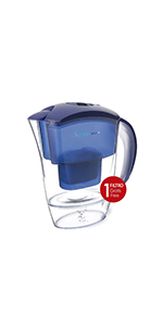 TM Electron TMJAR025BL Jarra filtrante Agua Compatible con Cartuchos, diseño Especial Nevera 2,5L