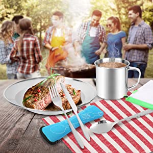 Outdoor stoviglie set kit da viaggio picnic set stoviglie