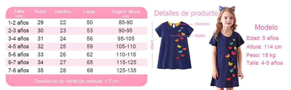 Vestido de niña de falda de algodón para niños VIKITA