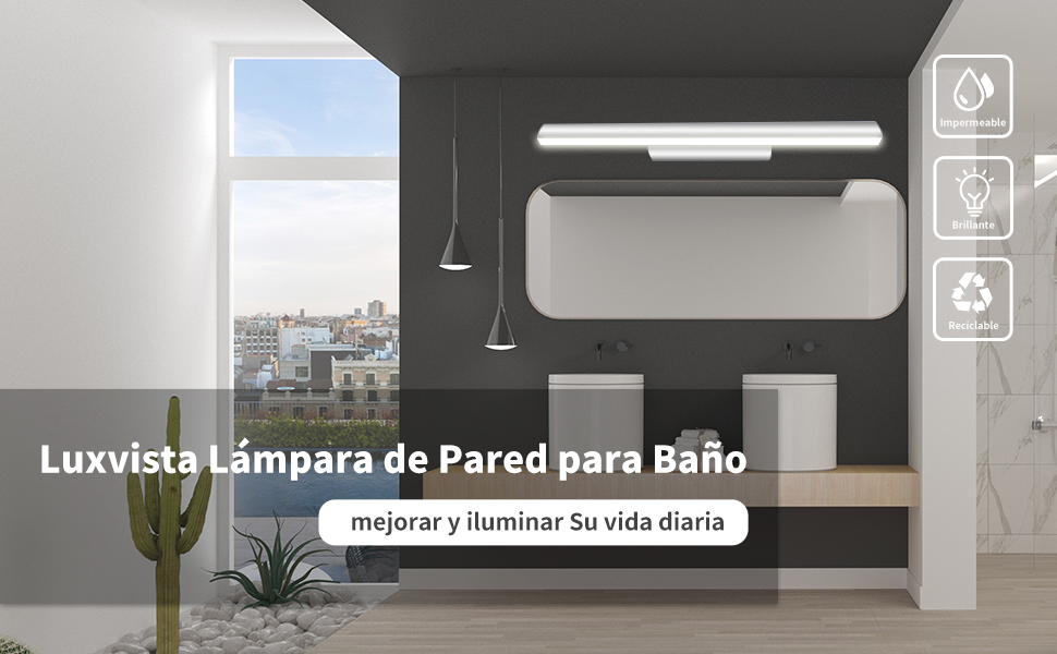 aplique espejo ba?o led impermeable