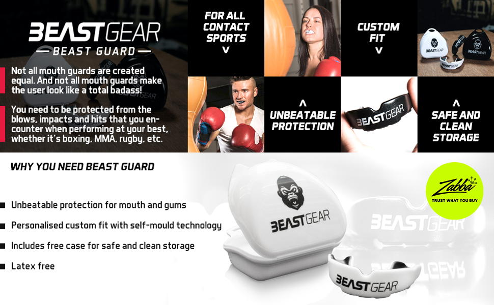 Gumshield Protector bucal Protector bucal Protector bucal de goma Modo Bestia Gear Boxing Rugby Lacrosse MMA Hockey