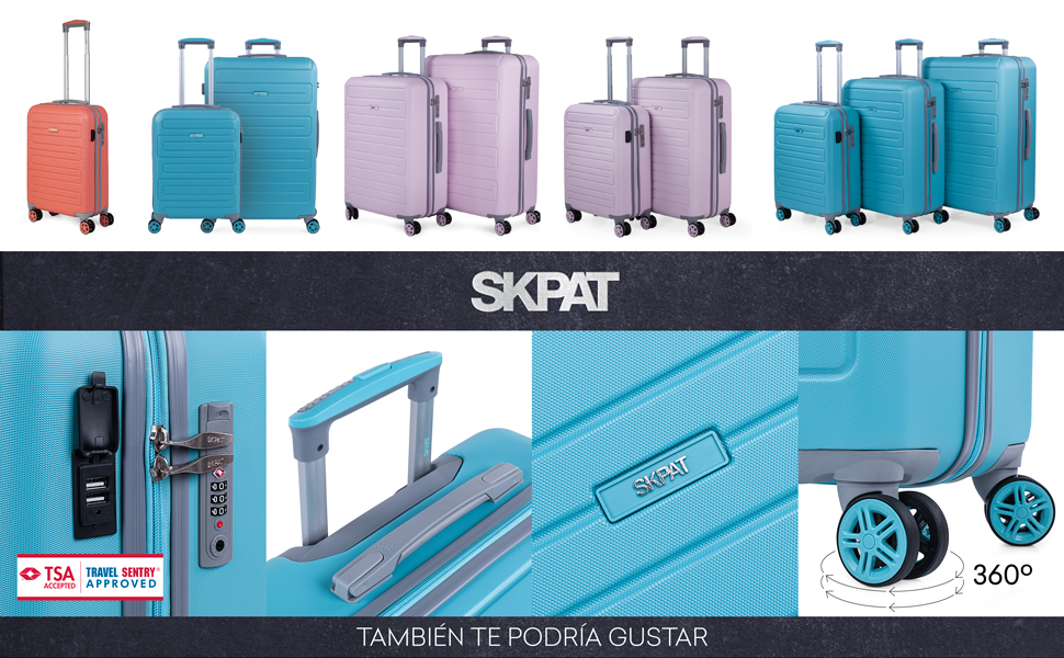 Maletas de Viaje Ligeras 3 Pzs. Set Trolley ABS 4 Ruedas (Cabina + Mediana + Grande