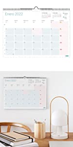 Calendario 2022 pastel