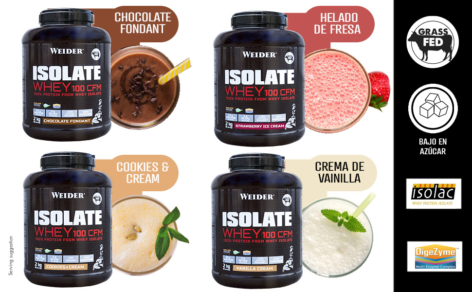 ISOLATE WHEY 100, PROTEÍNA AISLADA DE SUERO, GRASS FEED