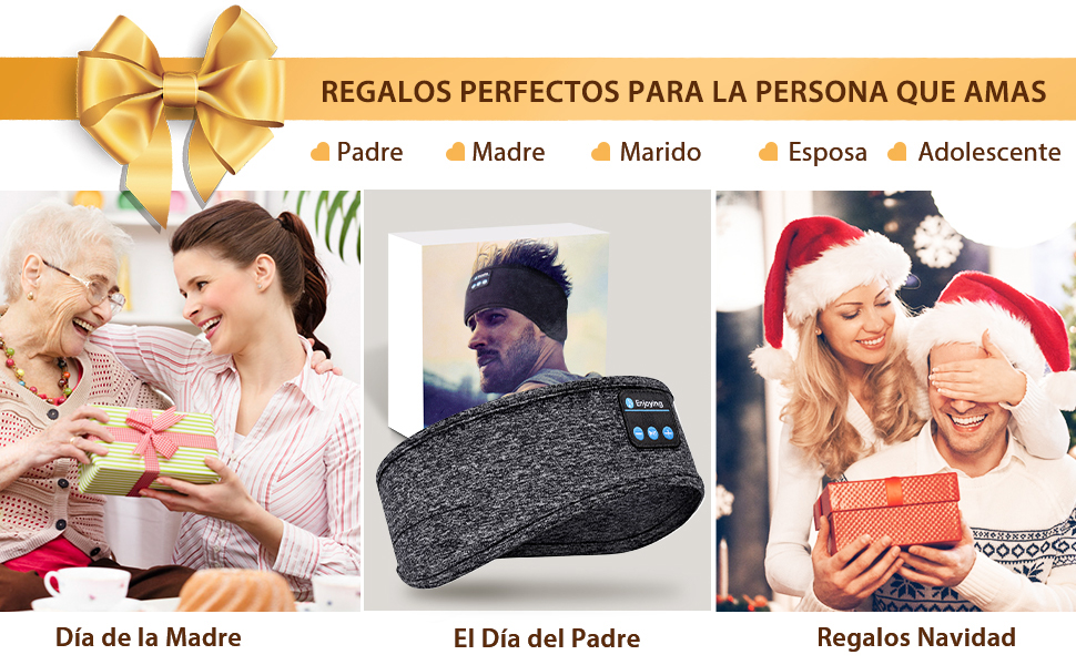 Auriculares para Dormir Regalos Originales para Hombre Mujer, Suave Orejeras para Dormir