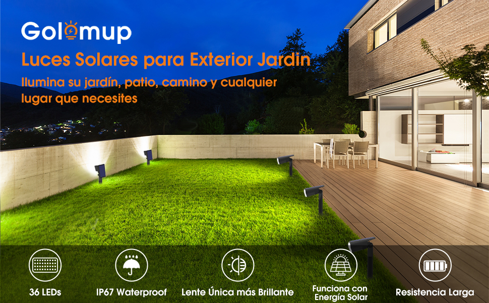 Luces Solares para Exteriores jardin