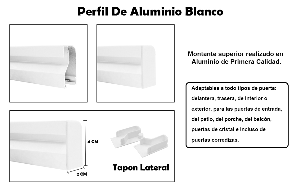 Perfil de aluminio blanco